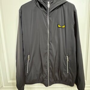 Fendi Logo Black windbreaker Jacket